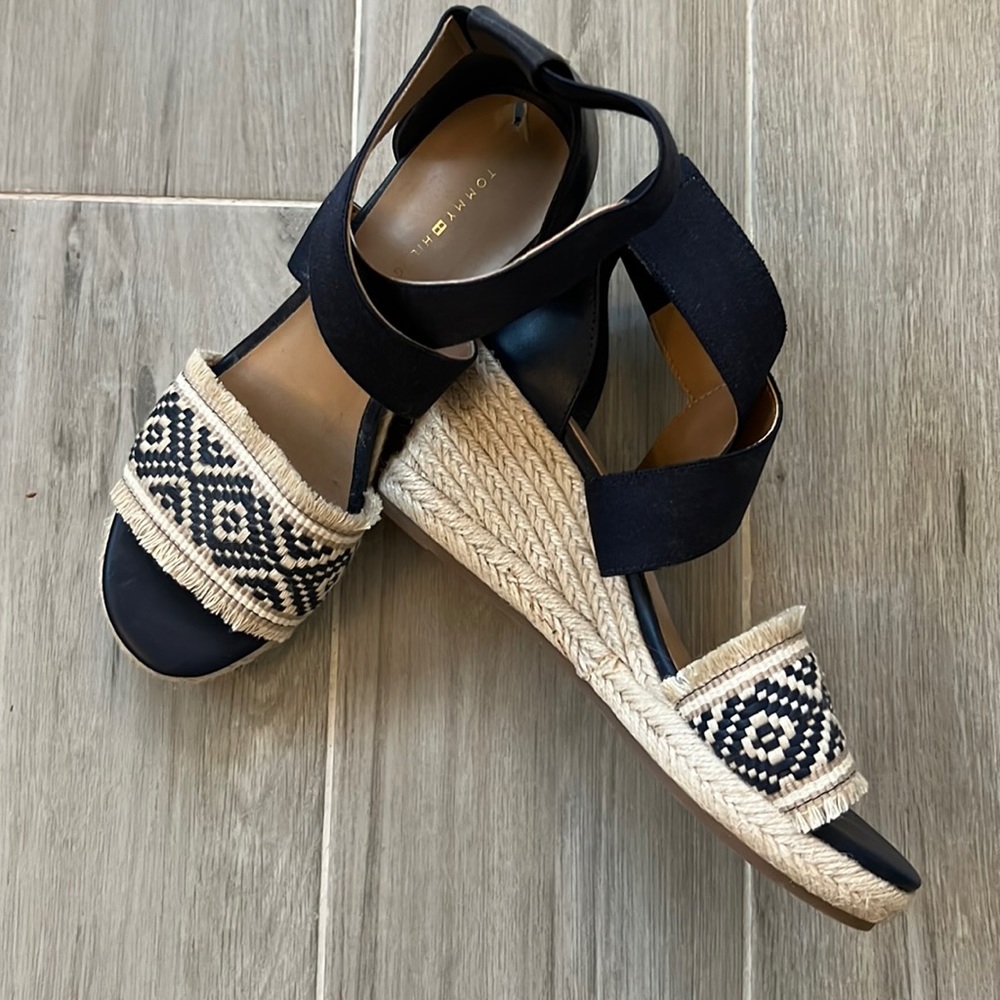 Tommy Hilfiger navy wedge sandals